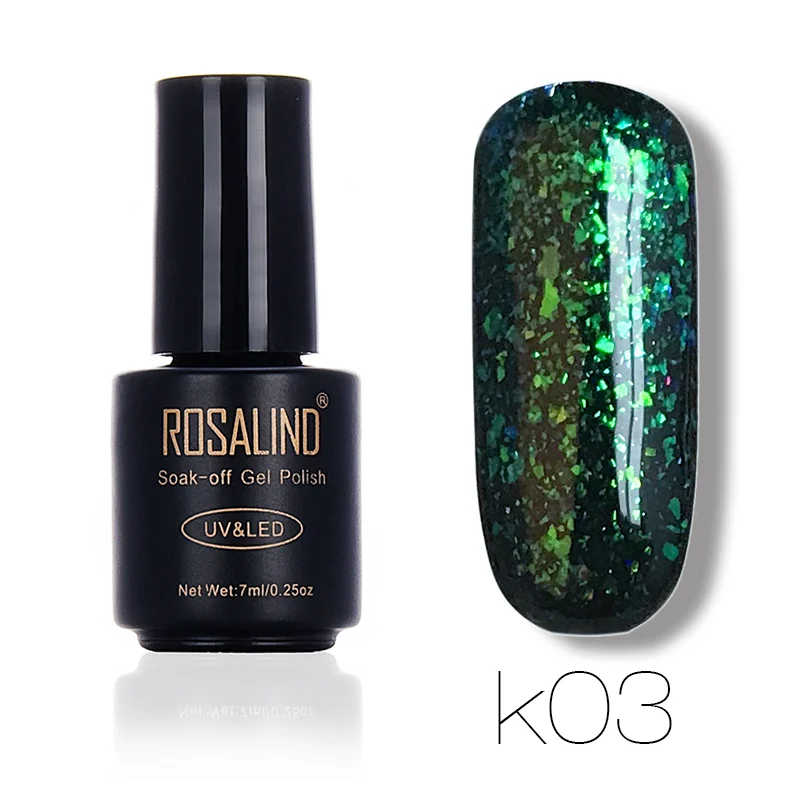 Rosalind гель 1S Блестящий galaxy гель для ногтей 7 мл Праймер стойкий лак для ногтей замачиваемый УФ светодиодный лак высокого качества гель-лаки - Цвет: K03