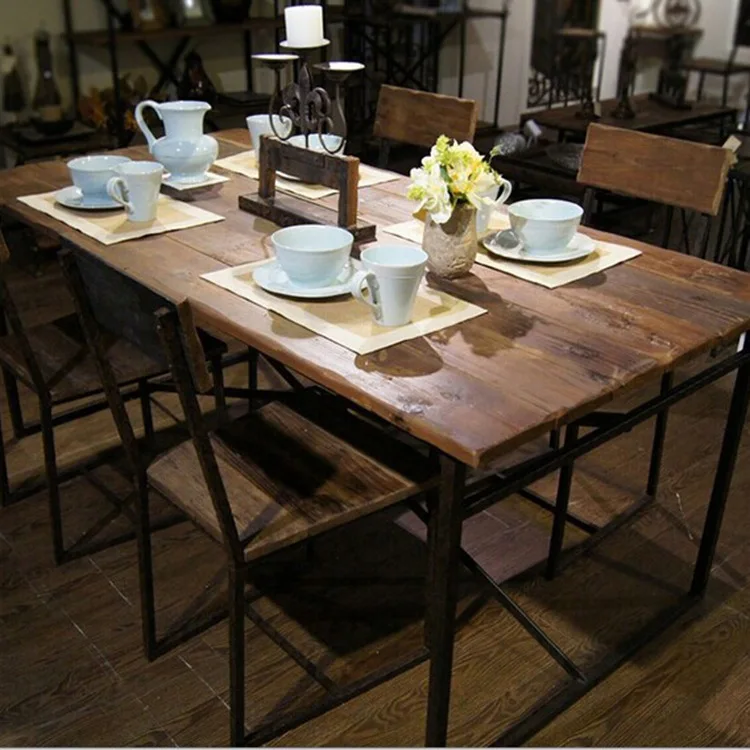 Zhengtian home retro style wrought iron wood furniture industry to do the old paint exquisite