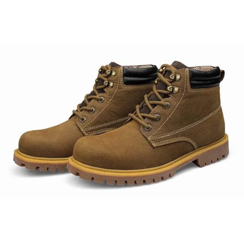 

Full grain leather Men Spring Autumn Boots Russian style Handmade Plus Size 38~48 Male High Top Single Shoes Cow Muscle Booties