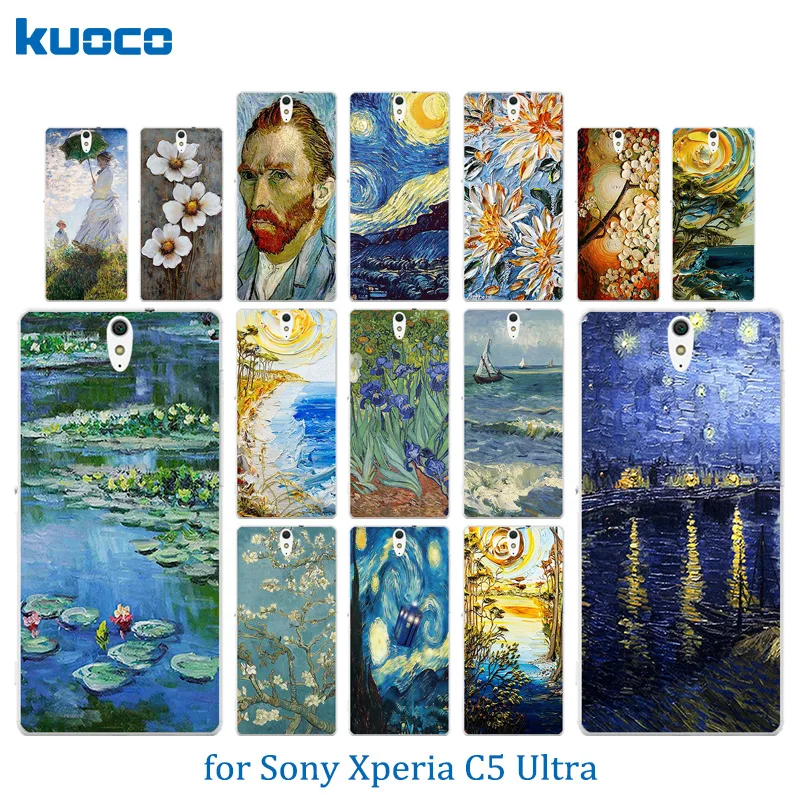 Soft Silicone Back Cover Case For Sony Xperia C5 Ultra /Dual E5553 E5506 E5533 Coque Van Gogh Pattern Capa for |