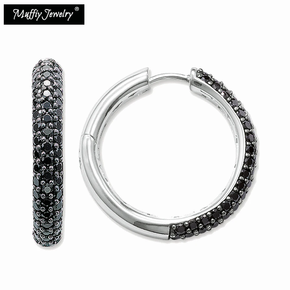 Black Pave Hinged Hoop Creole Earrings,Thomas Style Glam Fashion Good Jewelry For Women,2017 Ts Gift In 925 Sterling Silver-in Hoop Earrings from Jewelry & Accessories on Aliexpress.com | Alibaba Group