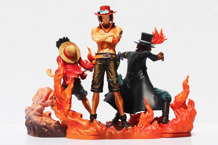 Аниме one piece DXF Луффи туз сабо из ПВХ Фигурки игрушки Коллекционная модель игрушки куклы 3 шт./компл. в коробке