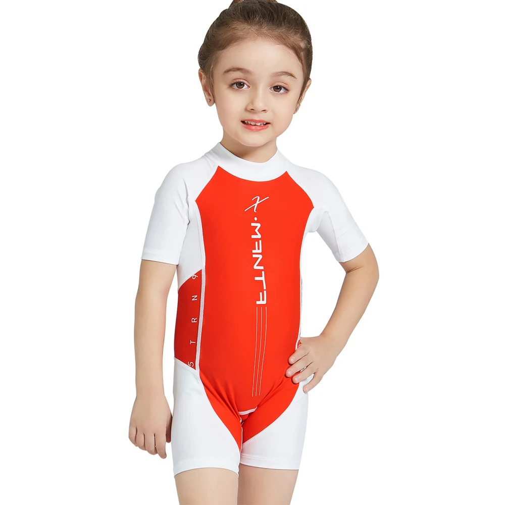 DIVE&SAIL Rash Guard Kids Wetsuit Short Sleeve One Piece UPF 50+Sun