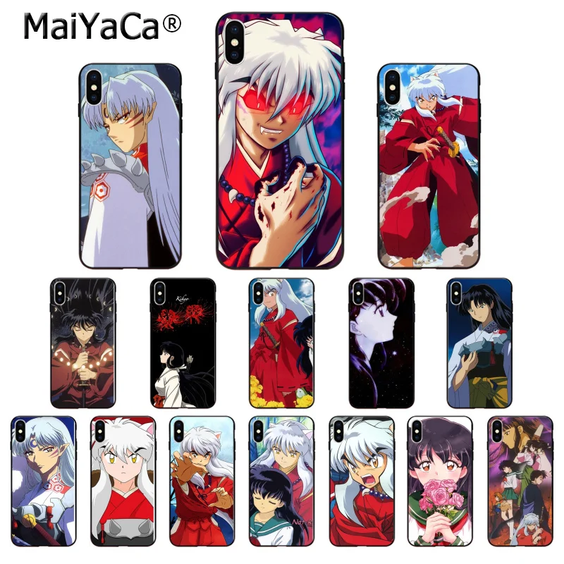 

MaiYaCa Anime Inuyasha Silicone TPU Soft black Phone Case for iPhone X XS MAX 6 6s 7 7plus 8 8Plus 5 5S SE XR