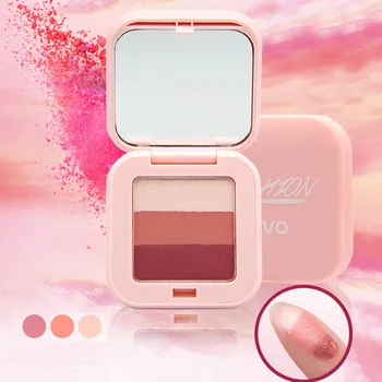 

3 Colors Gradient Girls Sweet Eyeshadow Palette Wine Red Earth Color Eye Shadow Makeup Long Lasting Exquisite Eyes Cosmetics