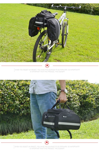 Borse Da Bicicletta Posteriore 25L Impermeabile - Doppia Tasca, Riflettenti, Per Mountain E Strada - Foto 10