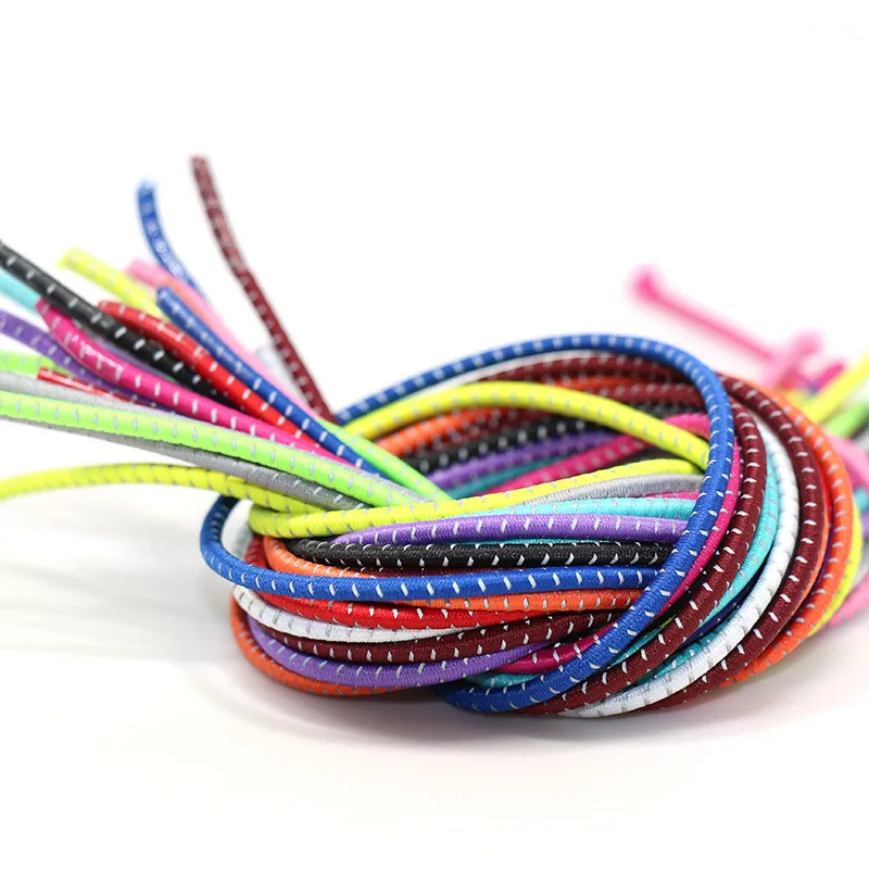 Refle tive Shoelace Stretching Lock lace 20 colors a pair Of Locking Shoe Laces Elastic Sneaker Shoelaces Shoestrings Running