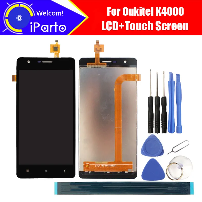 Miglior 5.0 pollice Oukitel K4000 Display LCD + Touch Screen Digitizer 100% Testato Nuovo Pannello di Vetro Dello Schermo A CRISTALLI LIQUIDI di Montaggio Per K4000 (2 di tocco)