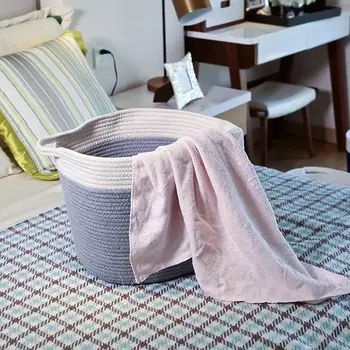 

Household Woven Laundry Clothes Storage Holder Basket Toy Snacks Organizer Pouch Drop Shipping