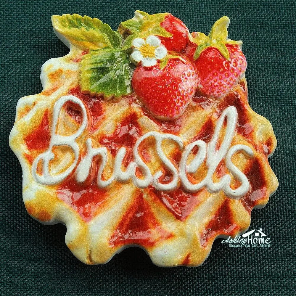 

Belgium Brussels Waffle, Tourist Travel Souvenir 3D Resin Decorative Fridge Magnet Craft GIFT IDEA