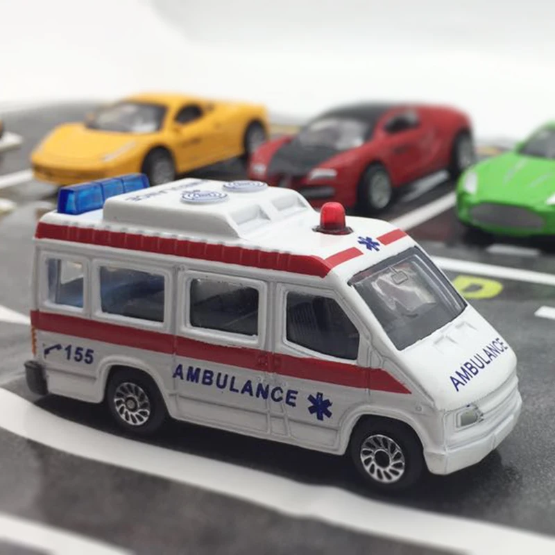 164 Alloy car model ambulance car 155 Scooter Children like the gift