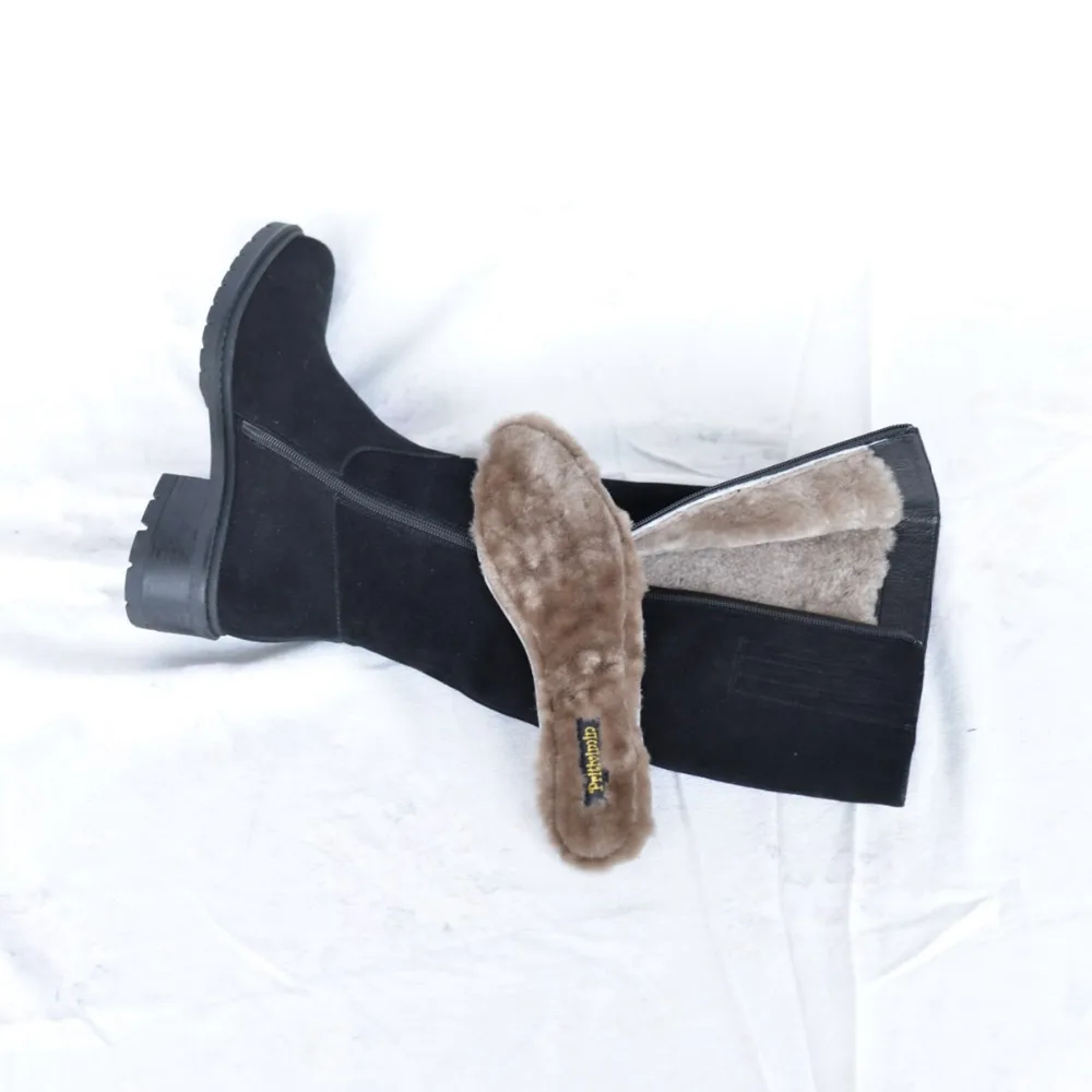 Г., женские замшевые зимние сапоги bottes femmes, женская обувь ручной работы женские теплые сапоги до колена с натуральным мехом Pritivimin FN30
