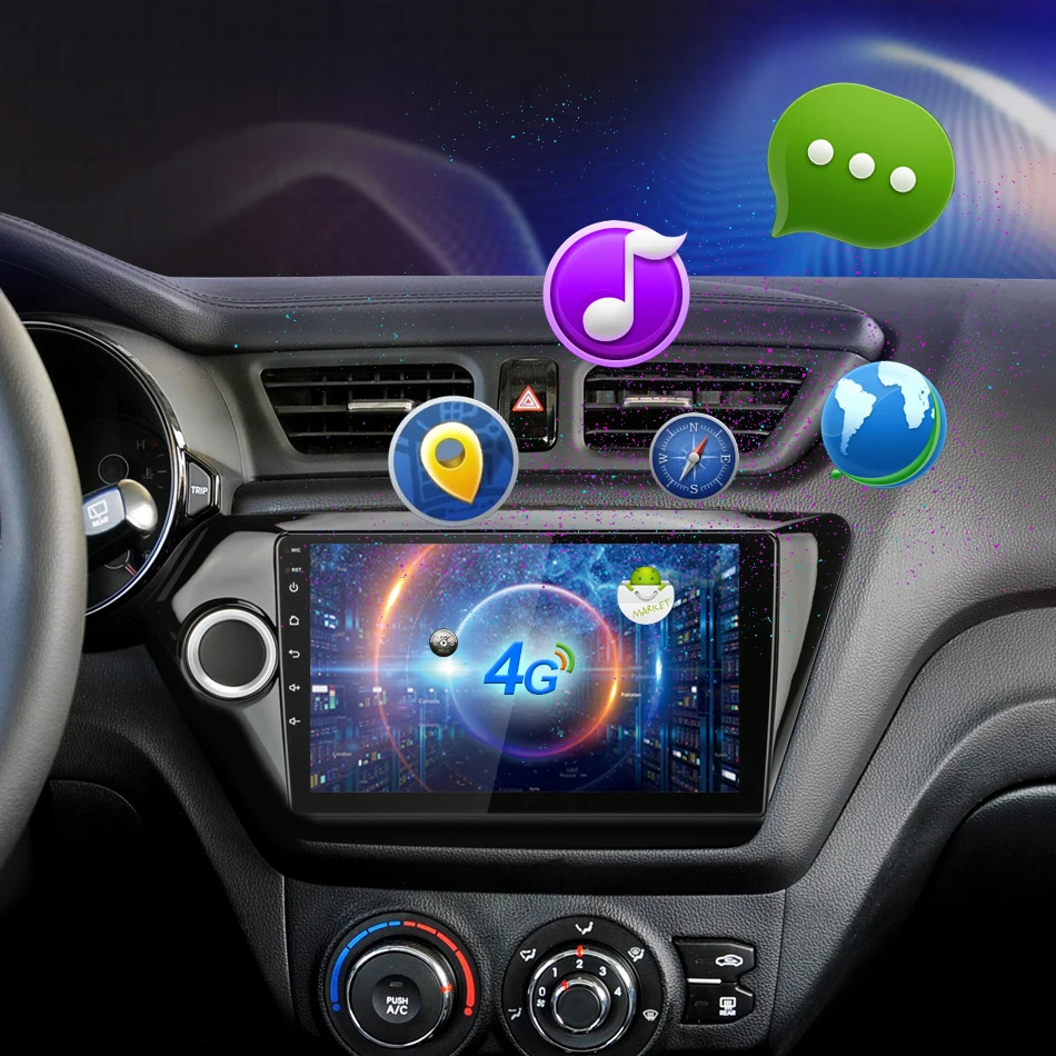 Excellent Jansite 9" Car Radio Multimedia Player for KIA RIO3 2011-2016 IPS Touch Screen 4G Android Rear View Camera WIFI Navigation 9