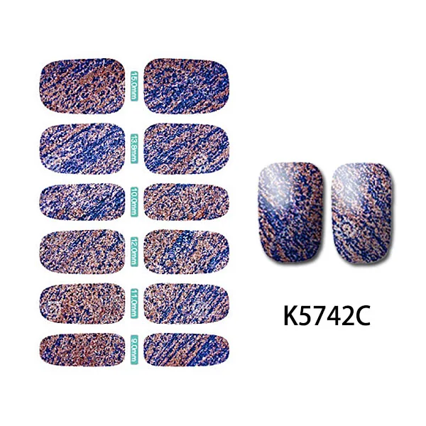 28 K дизайн 1 шт цветные наклейки для ногтей полное покрытие переводная пленка наклейка Снежинка Цветок Наклейка для ногтей - Цвет: K5742C