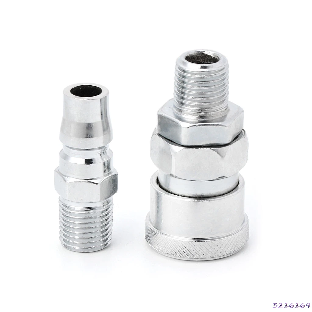 2 Pcs 1 4 Pneumatic Part Thread Connector Air Compressor Quick Release 