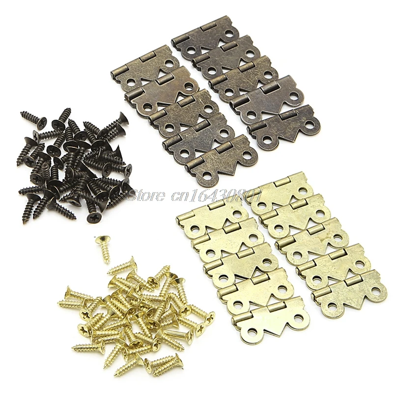 

10x Mini Butterfly Door Cabinet Drawer Jewellery Box Hinge Furniture 20mm x17mm S08 Drop ship