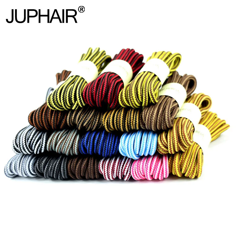 

12Pair Thick Round Lace Tooling Martin Boots Polyester Cotton Colored Round Striped Lace Sport Casual Shoelaces Boy Male Outdoor