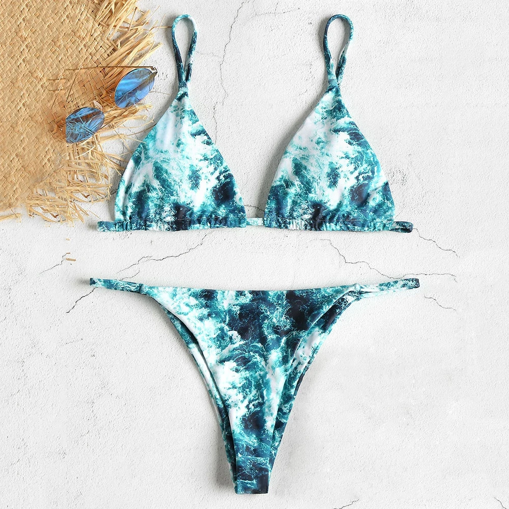 

2018 String Bikini Spaghetti Straps Swimwear Women Low Waist Swimsuit Back Tied Cheeky Bikini Set Brazilian Biquni Bathing Suit