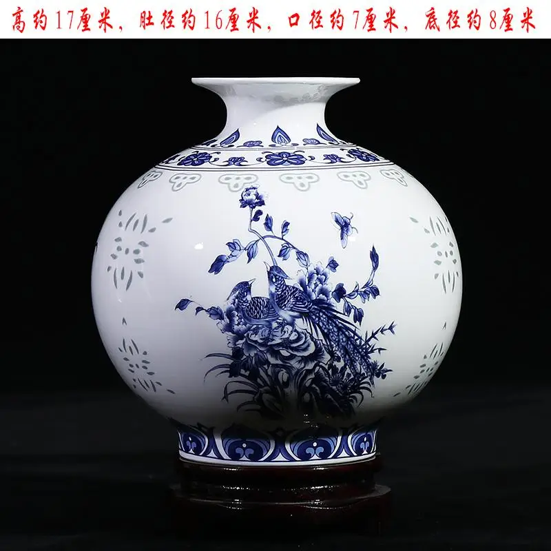Костяного фарфора синие и белые цветы и Птица узор керамическая ваза Китайский хорошего качества ваза для ванной комнаты фарфоровые предметы мебели - Цвет: 5