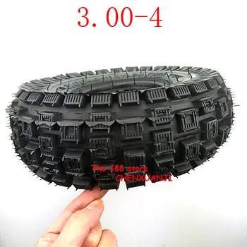 

free shipping Super quality 3.00-4 tire tyre 3.00-4 (10"x3", 260x85) Knobby Scooter, ATV and Go Kart Tire and Tube Set