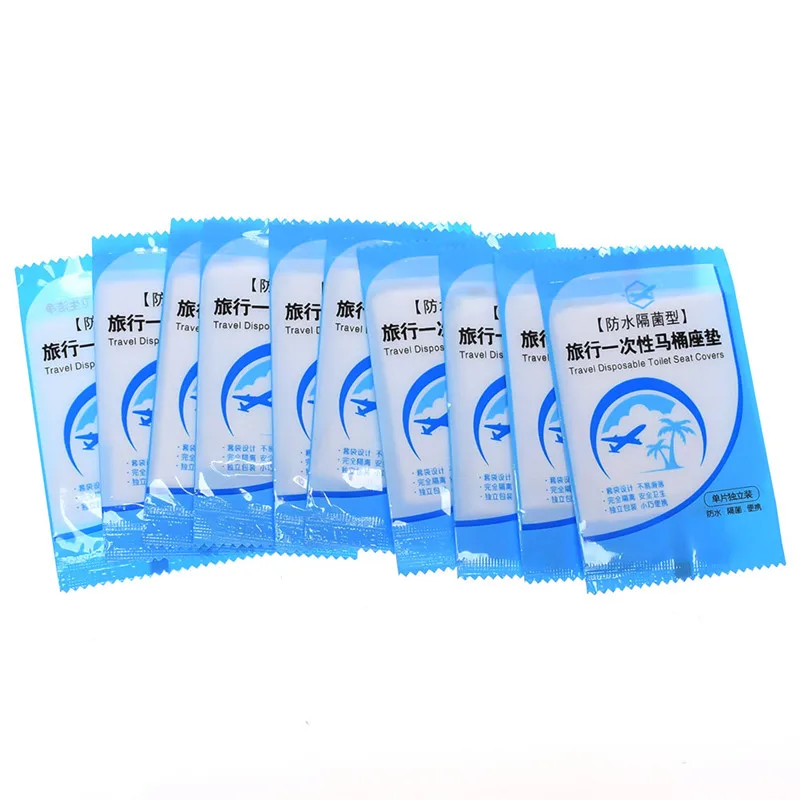 

10Pcs Disposable Toilet Seat Cover Mat Portable 100% Waterproof Safety Toilet Seat Pad For Travel/Camping Bathroom Accessiories