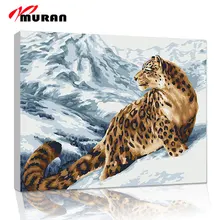 Без рамки леопардовые животные DIY живопись по номерам Акриловая картина настенное Искусство Холст Картина домашний декор уникальный подарок 40x50 см 50X65 см