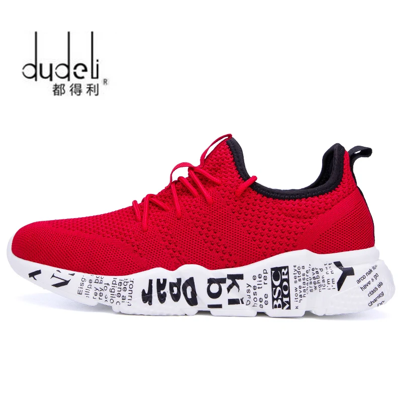 DUDELI/мужская повседневная обувь; дышащая мужская обувь; Tenis Masculino; обувь; zapatos hombre Sapatos; Уличная обувь; мужские кроссовки; размеры 39-46 - Цвет: 189W red
