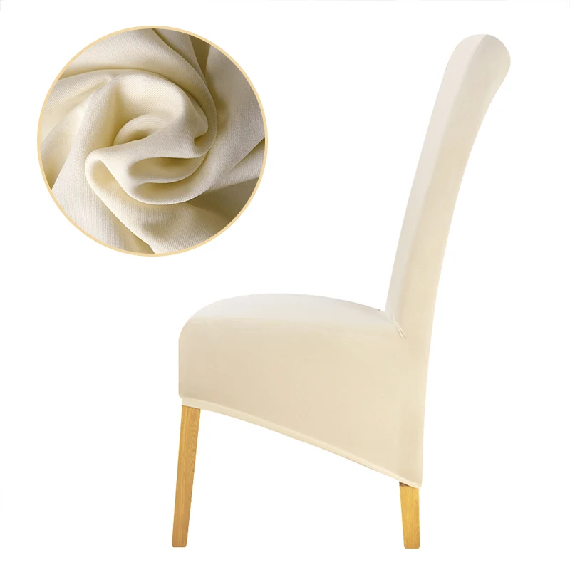 Lelen чистый цвет сплошной цвет большие эластичные чехлы на кресла чехлы для стульев растягивающиеся высокие королевские чехлы на спинку для банкета отеля - Цвет: Cream