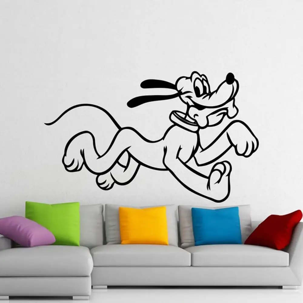 Pluto Wall Sticker Mickey Mouse Puppy Cartoon animals Vinyl Decals Home Interior Kids Girl Boy Room Nursery Decoration Mural 467