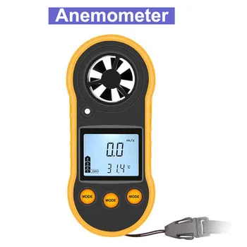 

GM818 Portable Anemometer Anemometro Thermometer Wind Speed Gauge Meter Windmeter 30m/s LCD Digital Hand-held tool