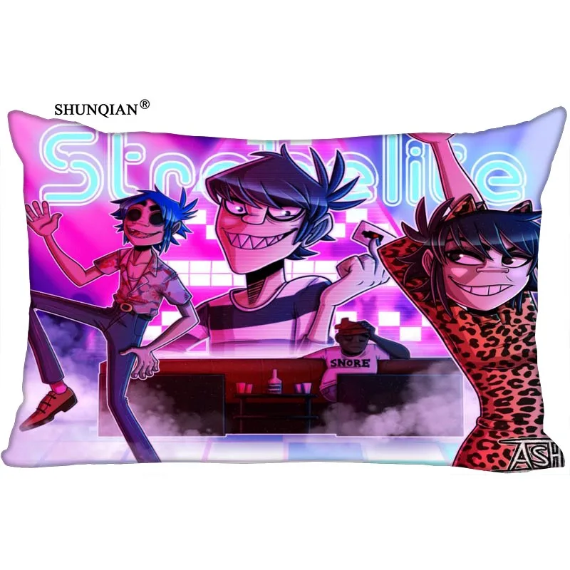 Прямоугольная шелковая наволочка с принтом Gorillaz, с двух сторон, на заказ, размер 35x45 см, 30x60 см, 40x60 см, 45x75 см, 50x75 см - Цвет: 3