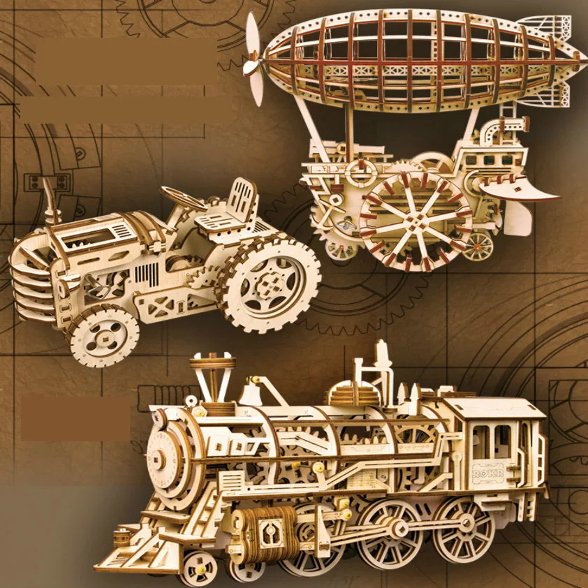

Creative DIY Laser Cutting 3D Mechanical Model Wooden Puzzle Playmobil 3d Game Assembly Toy Gift for Children Teens Adult LK
