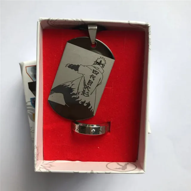 Naruto One Piece Attack On Titan Tokyo Ghoul Dragon Ball Anime Necklace Ring Set Stainless Steel Army Card Set Model Accessories Action Toy Figures Aliexpress