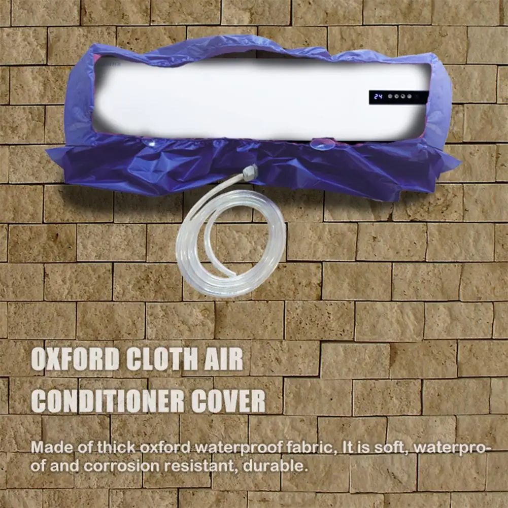 

Air Conditioner Waterproof Cleaning Cover With Drain Outlet, Dust Washing Clean Protector Bag Blue 2 Sizes