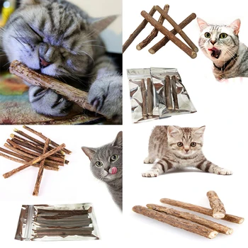 

10pcs Pure Natural Catnip Pet Cat Toy Molar Toothpaste Branch Stick Cleaning Teeth Cat Snacks Sticks Pet Cat Supplies