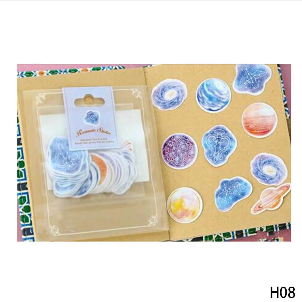 Одна упаковка Kawaii наклейка s романтическая маленькая наклейка окрашенная акварель дневник фото декоративная наклейка s - Цвет: 8