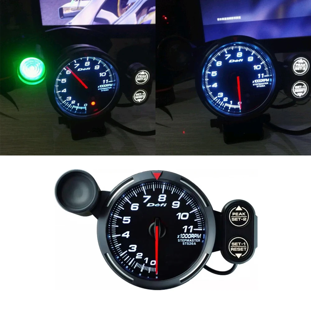 

Simulated racing game meter 12V RPM Tachometer FOR PC GAME 11000 RPM Aluminum