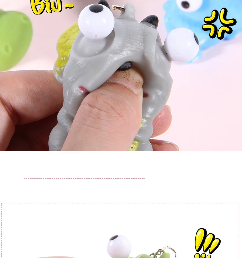 Best selling Cute cartoon squeezing key chain Dinosaur design Spoof decompression Plaything children's toy pendants Cultivating