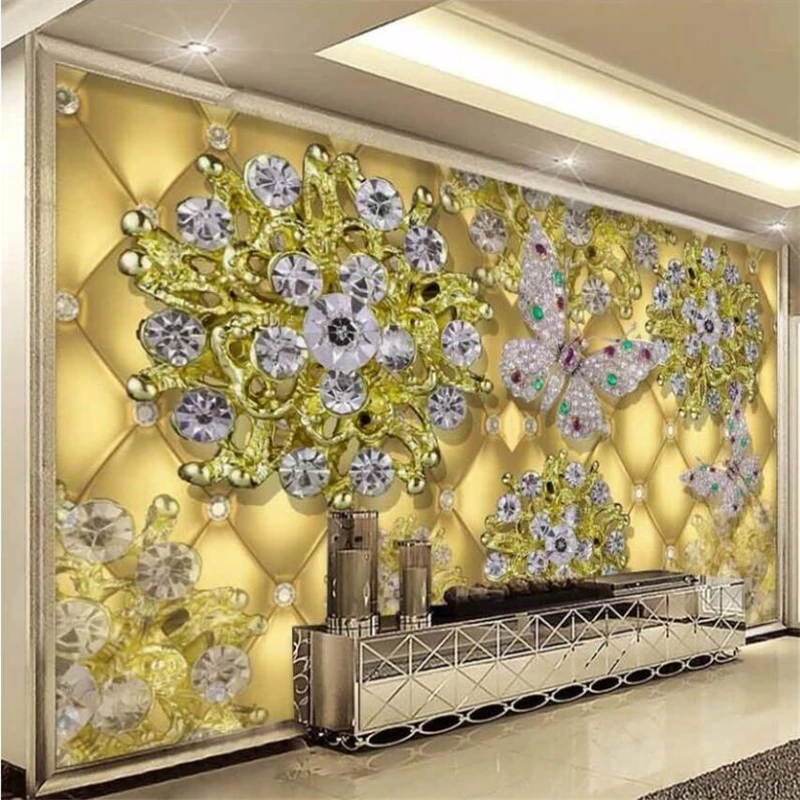 

beibehang papel de parede Custom Wallpaper Jewelery Gold Yellow Luxury Background Wall papel de parede para quarto tapety