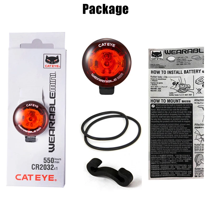 Excellent CATEYE Bicycle Bike Light Cycling Wearable LED Lamp Light Waterproof Taillight Detachable Seat Tube Flash Safety Light Bag Light 5