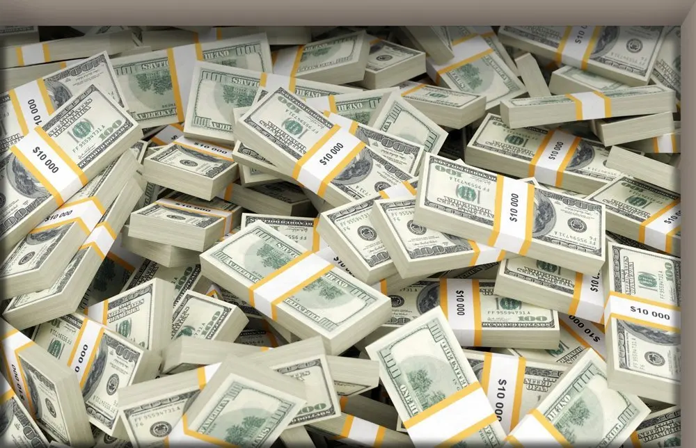 Money Stacks 3D Peel and Stick Waterproof Non Slip PVC Bathroom Floor