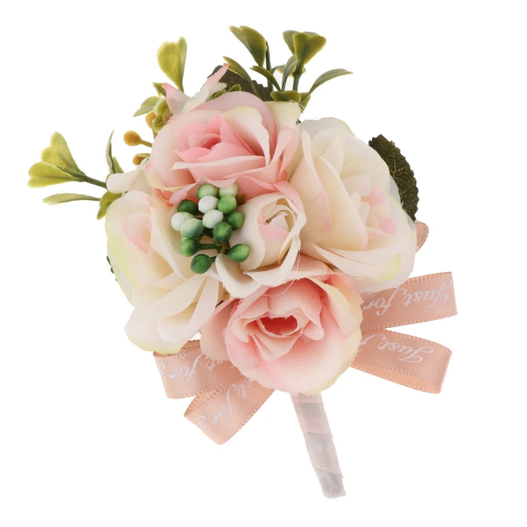 Wedding Flower Corsage Groom Bridal Best Man Boutonniere Prom Party Decor