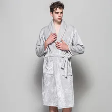 Мягкие качественные фланелевые халаты мужские Черные Серые Домашняя одежда зимние длинные банные халаты для мужчин спа халаты