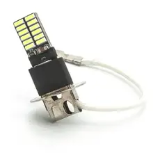 1 adet H3 PK22S 24 4014 otomatik LED SMD DC 12V beyaz sis lambası araba ampulü lamba