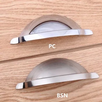 

64mm modern simple cup shell furniture handles silver chrome drawer cabinet pulls knobs 2.5" brushed nickel dresser door handles