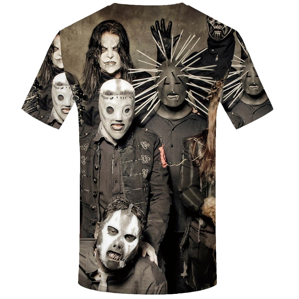 KYKU бренда в готическом стиле рубашка футболка Slipknot для девочек панк рок с принтом
