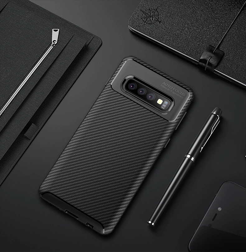 

For Samsung Galaxy S10 Plus Case Soft Silicone TPU Carbon Fiber Shockproof Back Cover Cases for Coque Galaxy S10+ S10 Lite funda