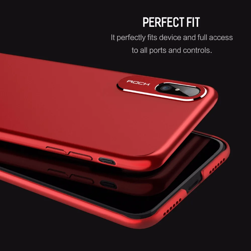 Funda trasera delgada ROCK para iPhone X Funda con pintura antigolpes para iphoneX 10 Capa Funda protectora