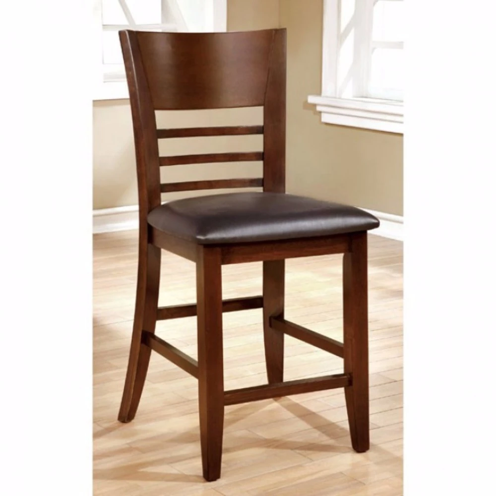 Hillsview I Transitional Counter Hight Chair, Brown Cherry, Set of 2 (1)