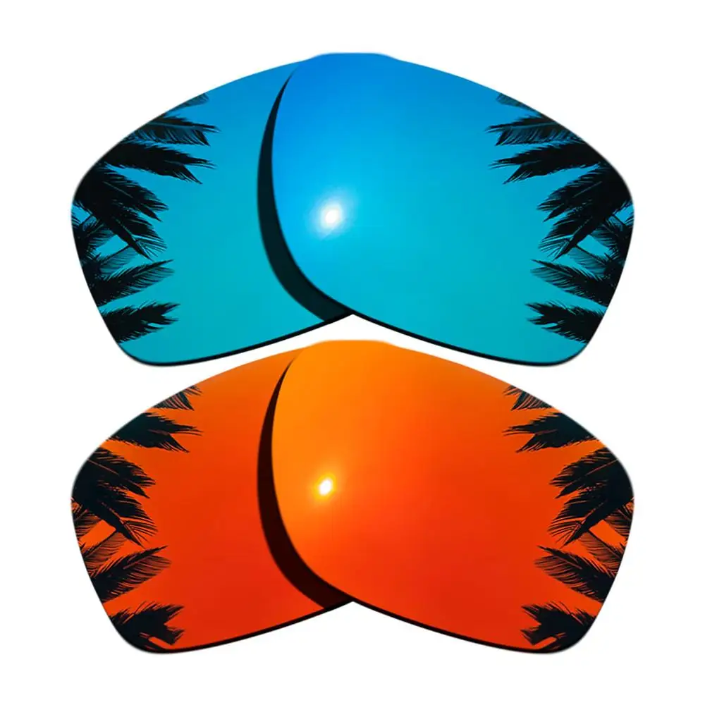 Поляризованные зеркальные линзы для замены покрытия для-Оукли ленточная рамка многоцветные - Цвет линз: Ice Blue-Orange Red